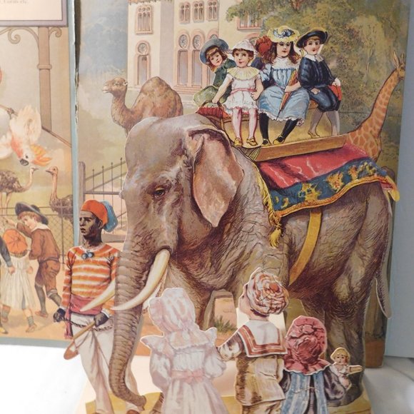 A Day in the Zoo A Reproduction of an Antique Pop-Up Book Vintage - Picture 7 of 16